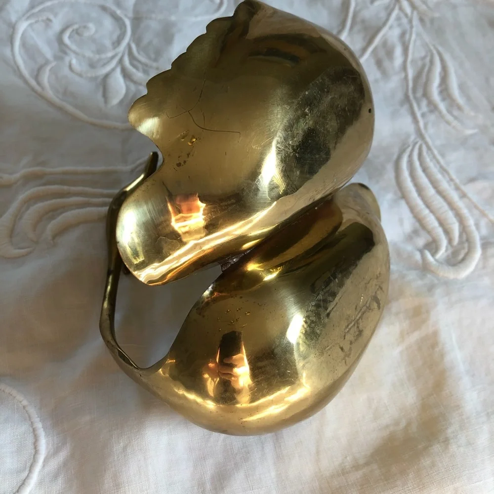 Brass Swans trinket tray